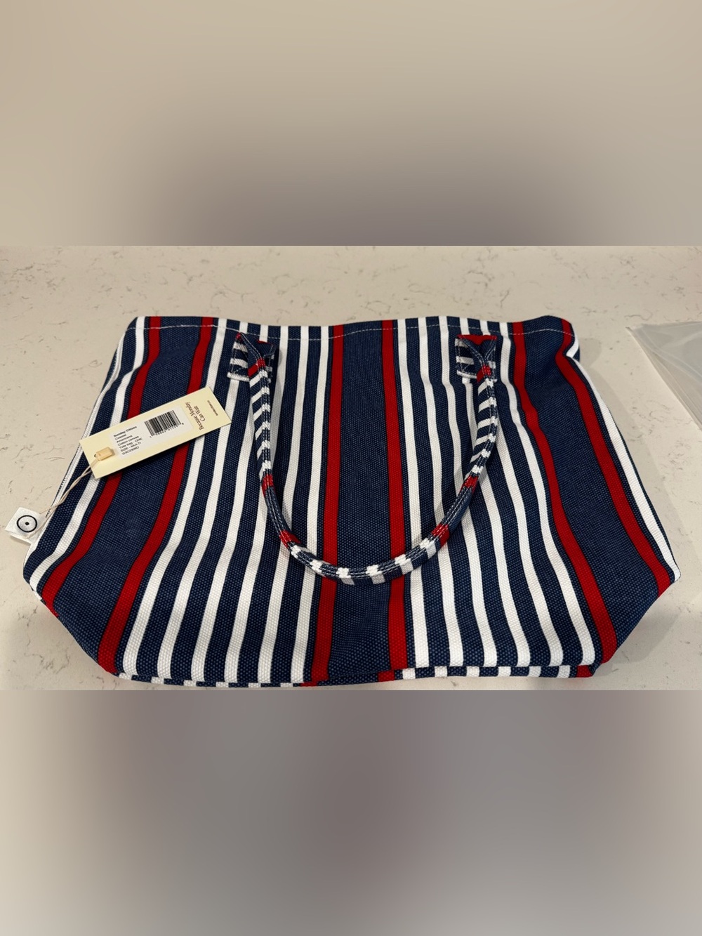Striped Coastal Americana Tote Bag